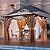 Aoxun 10'x10' Hardtop Gazebo, Aluminum Frame Permanent Pavilion with Netting and Curtains, Outdoor Polycarbonate Double Roof Canopy, Designed for Lawn, Garden, Patio (Khaki)
