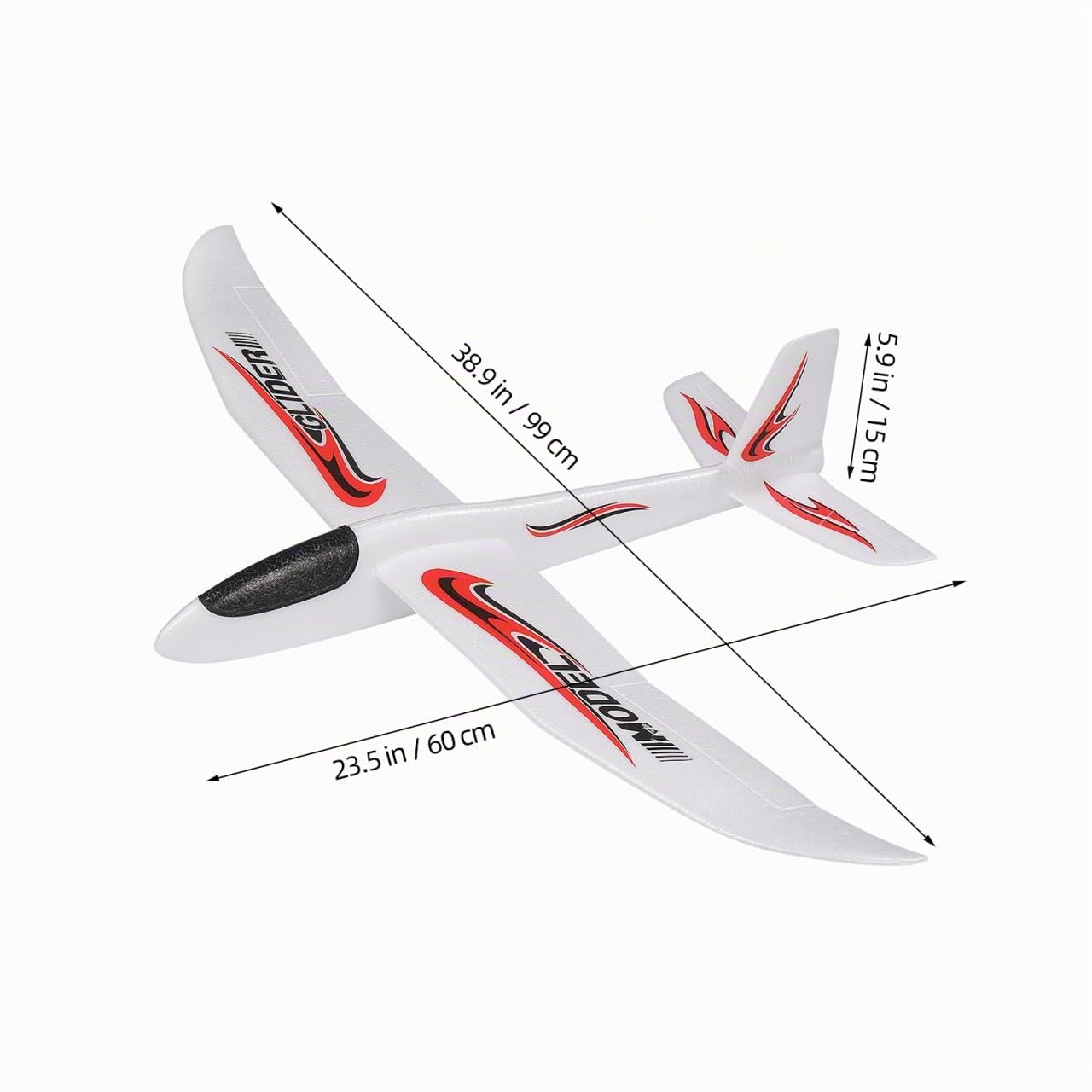 Gadpiparty Avión Planeador Volador de Espuma de 39 Pulgadas para Exteriores, Juguetes planeadores de Lanzamiento, Aviones, avión Ligero, Juguete Volador Deportivo, Regalo para