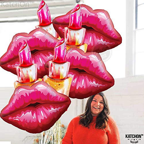 Image of KatchOn Giant Red Lip Balloons Set - 49 Inch Pack of 8 | Kiss & Lipstick Balloons | Pride Balloons for Pride Decorations | Spa Party & Girls Party Decorations
