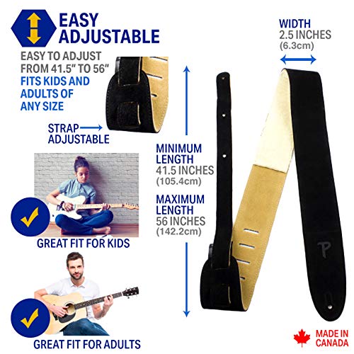 Perri’s Leathers Ltd. – Sangle de Guitare – Longueur Ajustable – Rembourrage en Peau de Mouton – Noir – Fabriquée au… - Les Beatles, Paul McCartney, John Lennon, RIngo Starr, George Harrison Perri's Leathers Ltd. - Sangle de Guitare - Longueur Ajustable - Rembourrage en Peau de Mouton - Noir - Fabriquée au… – Image 3