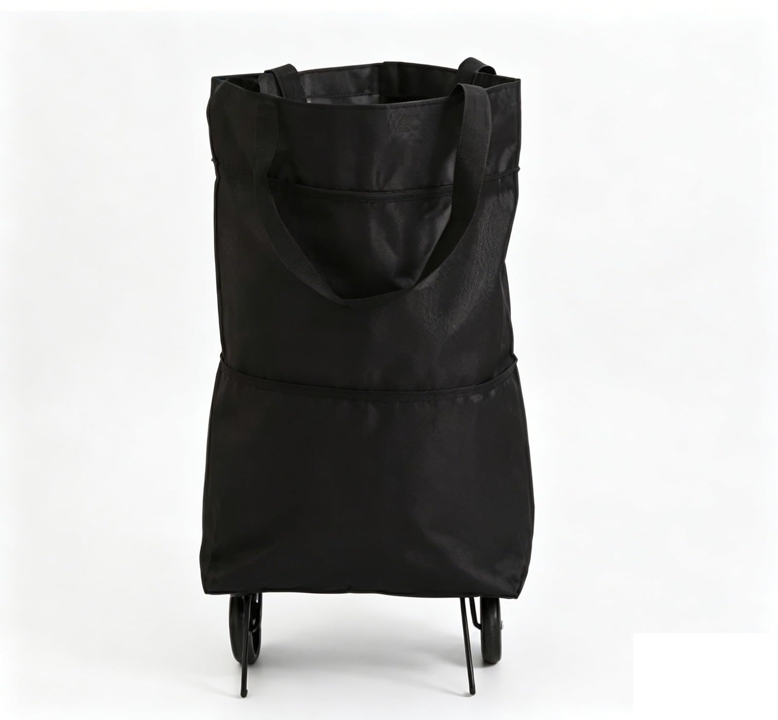 Carrello da spesa portatile, carrello pieghevole leggero con ruote, per uso domestico, per prelevare i pacchi, piccolo triciclo (nero).