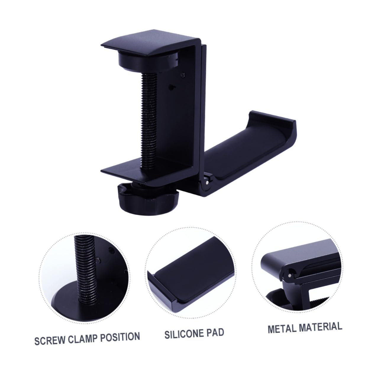 Gatuida 2pezzi Portacuffie Da Scrivania Metallo Supporto Per Cuffie Creativo Compatibile Con Tutti Modelli Design Compatto e Leggero Nero