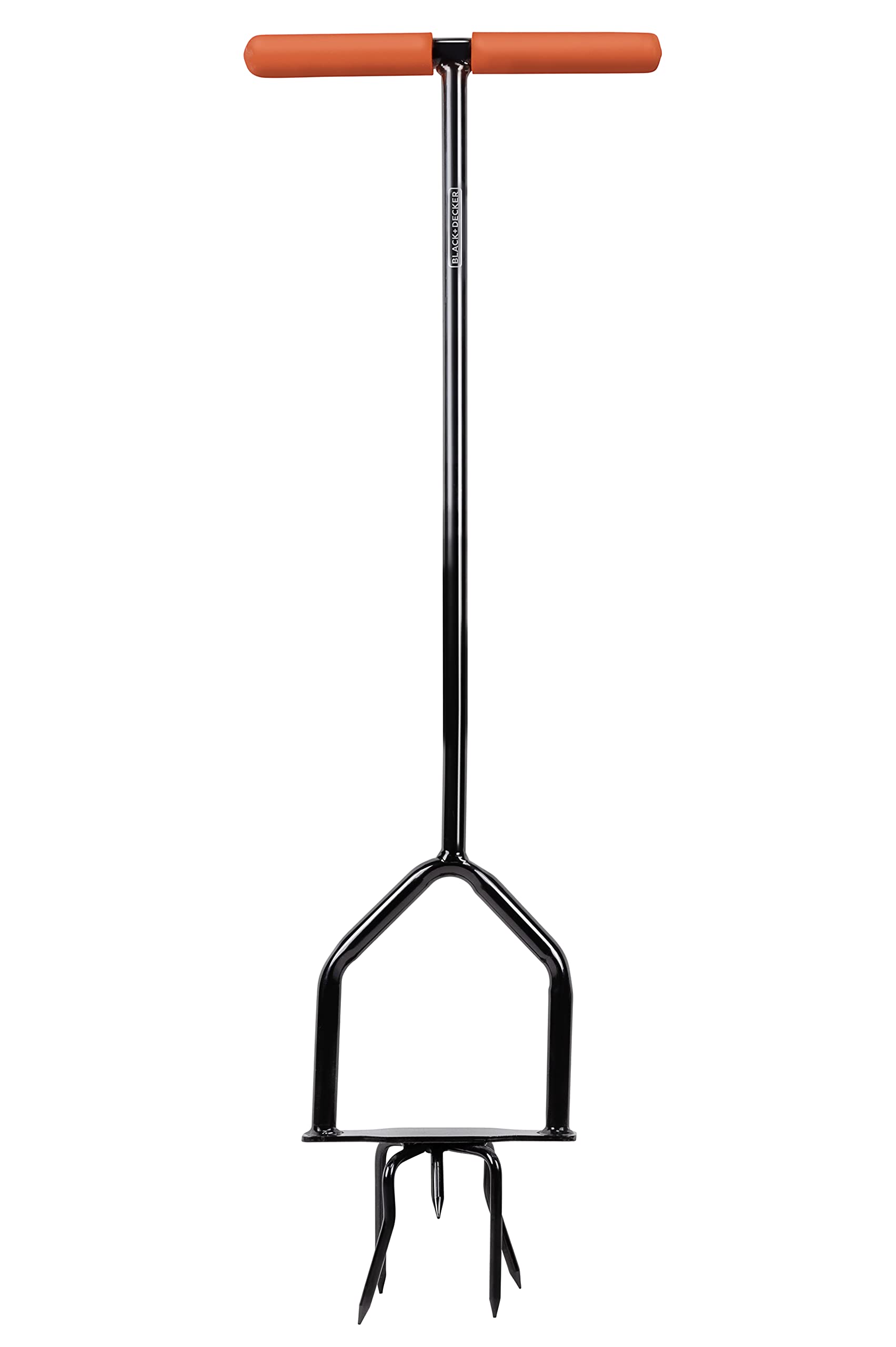 BLACK+DECKER Serpette de Jardin avec cliquet - Tête rotative - Poignée Ergonomique - Cultiver et désherber - Noir/Orange