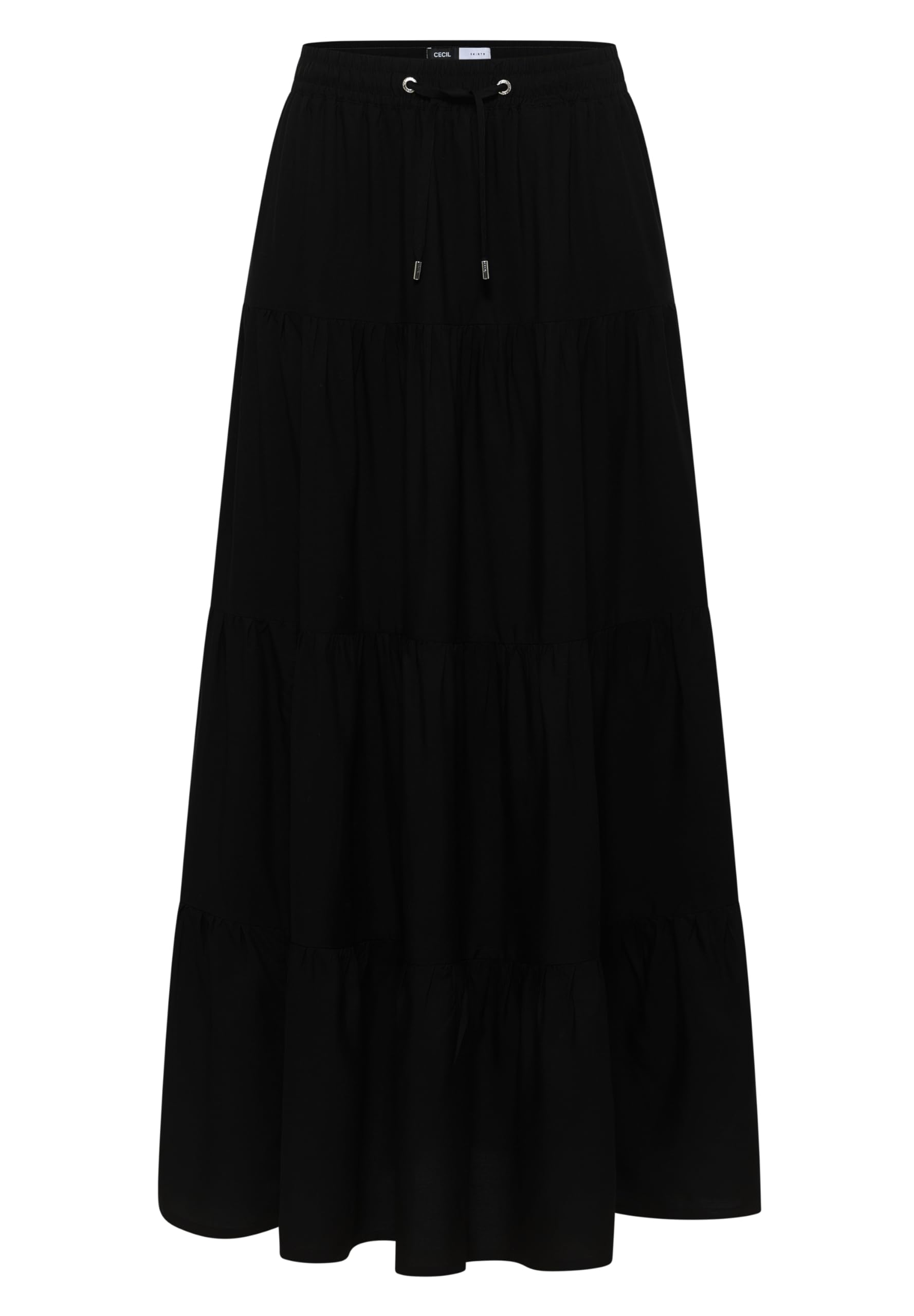 Damen Maxi-Rock mit Volants und Elastikbund