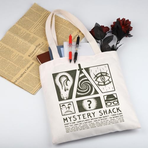 WSNANG Cartoon TV Series Gift Mystery Shack Tote Bag Mabel and Dipper Fans Reusable Grocery Bag Cartoon TV Series Fans Gift2