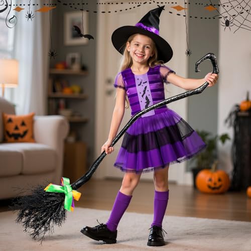 Disfraz de Bruja Morada para Niñas 5-12 Años miniatura 4