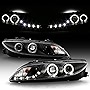 ACANII - For [Halogen Model Only] 2003-2006 Mazda 6 LED Halo DRL Black Housing Projector Headlights Headlamps Left+Right