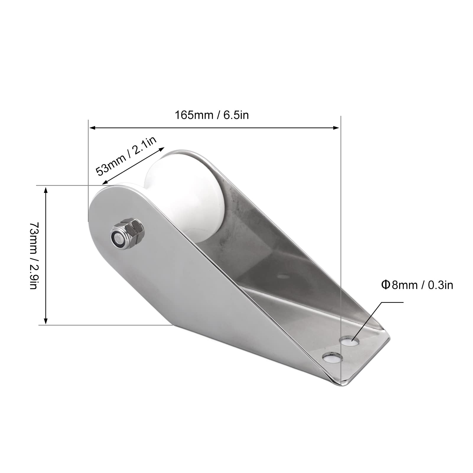 Support d'ancre de Bateau à roulettes, poulie d'ancrage, Support d'ancre de bossoir Rouleau D'ancre épaissi Roulette pour Ancre pour Accessoires d'amarrage Yacht Marin en Acier Inoxydable