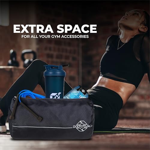 NIVIA Basic Duffle Polyester Bag/Gym Bags/Adjustable Shoulder Bag for Men/Duffle Gym Bags for Men/Fitness Bag/Carry Bags/Sports & Travel Bag/Sports Kit/Duffle Bags Travel (Black) - Image 4