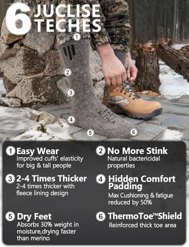 Alpaca Wool Heavyweight Thermal Boot Socks Hunting Hiking Working Thick Cold Weather Cushioned4