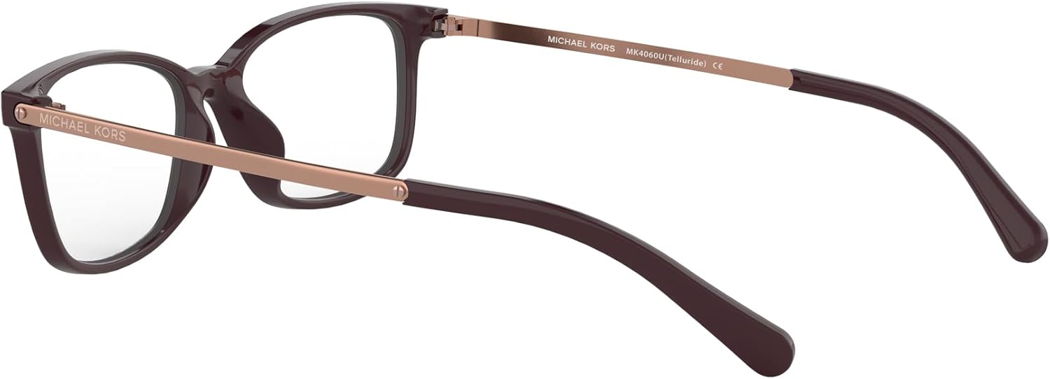 Michael Kors womens Mk4060u Telluride Universal Fit Rectangular Prescription Eyewear Frames
