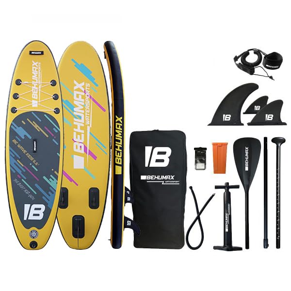 BEHUMAX - Tabla Paddle Surf Hinchable Be Wave Kids 8.6" Superficie Antideslizante,Pala de Remo Desmontable, 260 x 76 x 15 cm, 15 PSI, Kit Especial de Accesorios