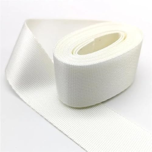 GUOSPIUS Nylon Webbing Belt，Heavy Cotton Webbing， 2 Yards 32mm Strap Nylon Webbing Knapsack Strapping Sewing Bag Belt Accessories Webbing Strap(White)