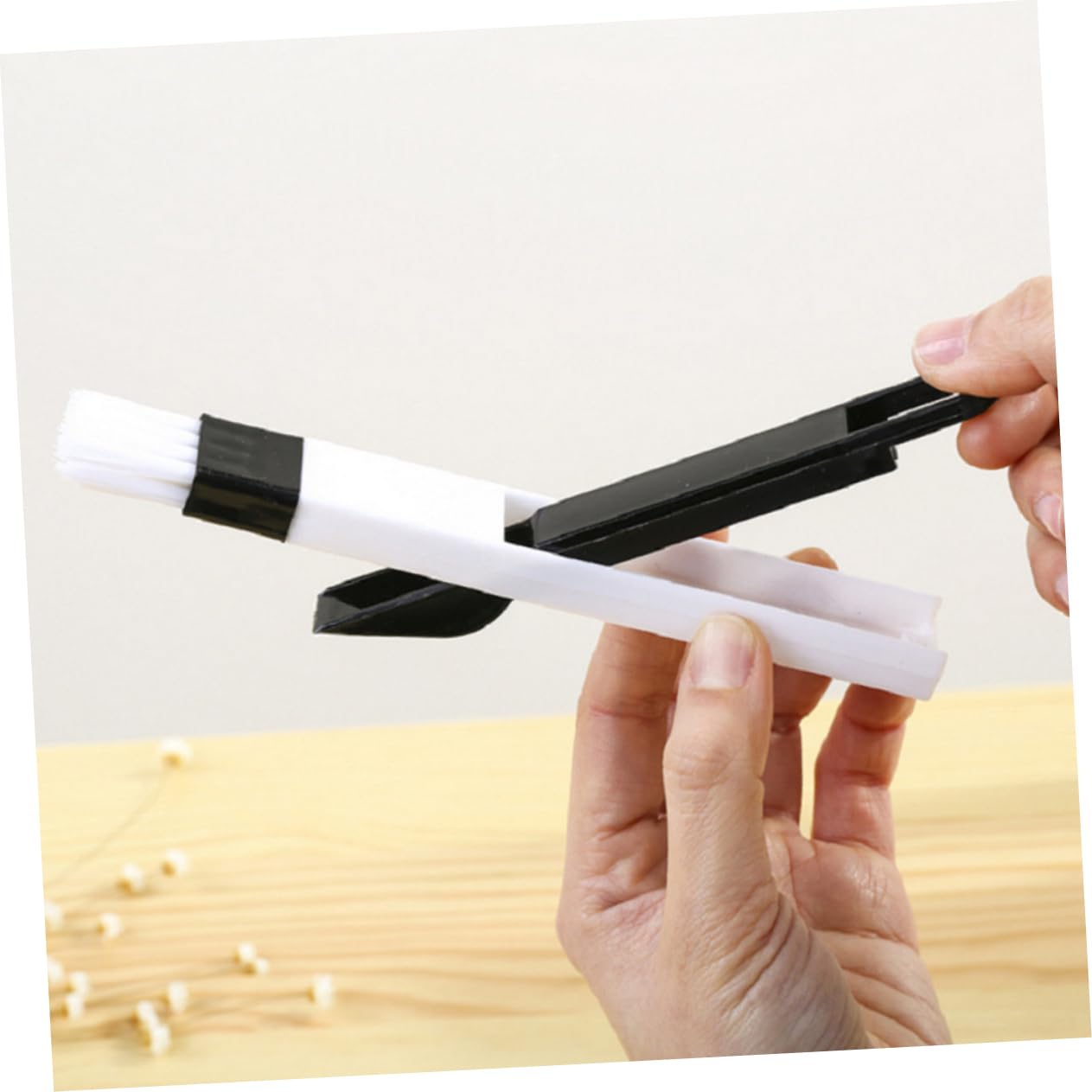 minkissy Multipurpose Window Groove Cleaning Brush Detachable Dustpan Corner Cranny Keyboard Long-Lasting Deep Cleaning Black