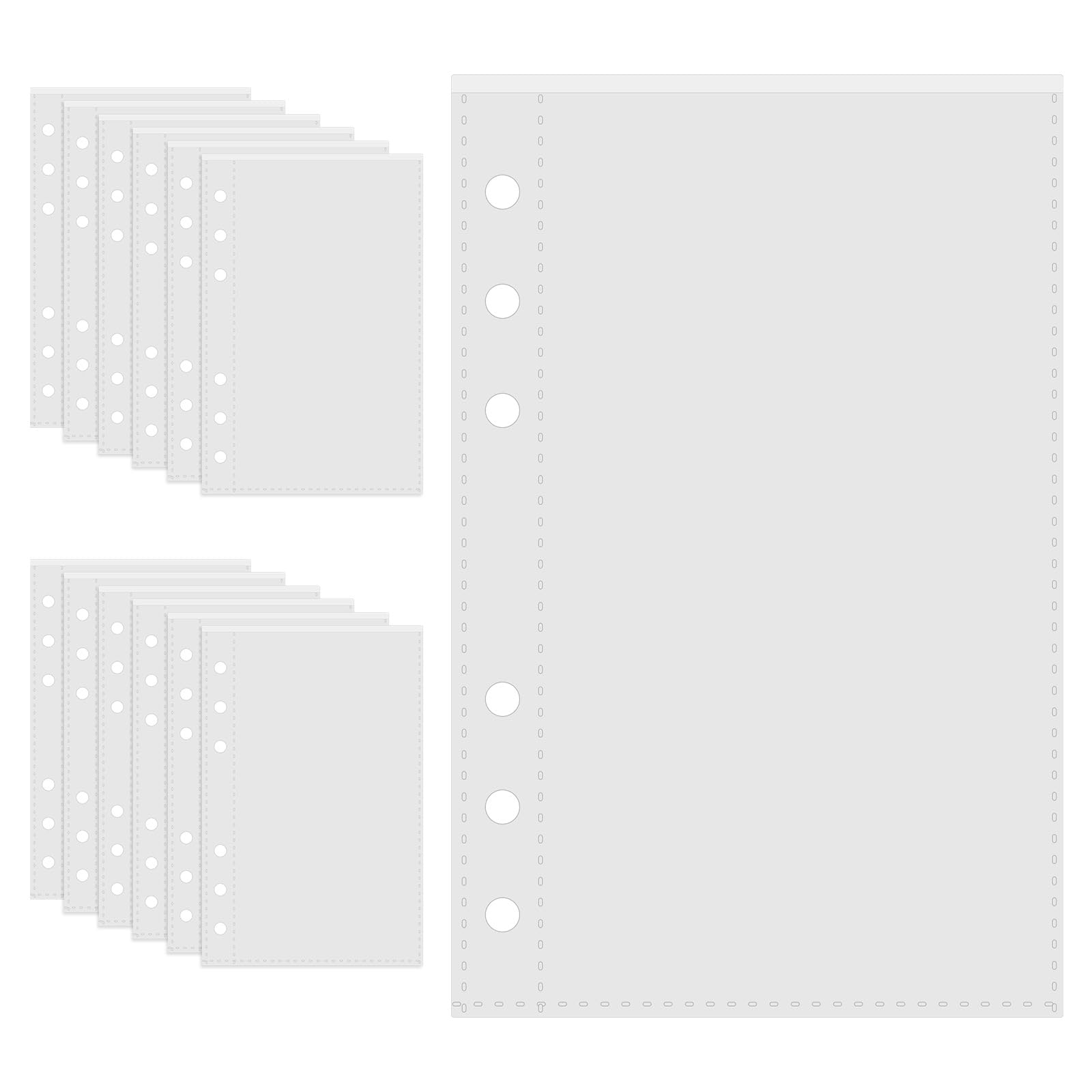 12PCS Transparent Zipless Cash Envelopes Transparent Cash Stuffing Envelopes A6 Binder Pockets Cashs Envelope Binder PP A6 Binders Inserts Money Folder Organizer for 6 Ring Binders Savings Organizer