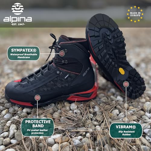 Alpina CARABINER Mountaineering Boots for Men & Women – Made in Europe – Waterproof Trekking Climbing Boots – Sympatex Breathable Membrane – All Weather Grip | Slip Resistant Sole2