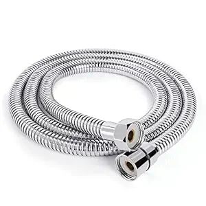 DOCOSS 304 Grade Stainless Steel Flexible Tube Shower Hose Pipe/Hand Shower Tube/Health Faucet Pipe Jet Spray Tube (1.5 Meter, Chrome)
