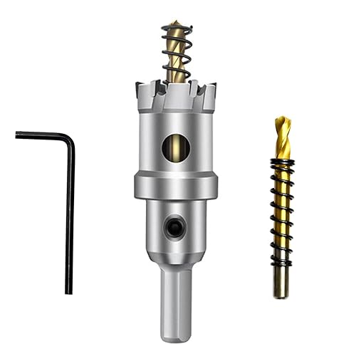 ASNOMY Broca de sierra perforadora con punta de carburo de tungsteno para metal duro, cortador de sierra de agujero T.C.T de 1516 pulgadas con 2