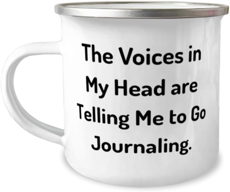 Perfect Journaling Gifts, The Voices in My Head are Telling Me to, Joke Birthday 12oz Camper Mug Gifts For Friends From Friends, Hobby supplies, Hobby equipment, Hobby tools, Hobby kits, Gift ideas