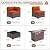 UDPATIO Patio Furniture Set with 44'' Fire Pit Table,Modular Outdoor Furniture Sets,Slanted Back Outdoor Sectional Conversation Set PE Rattan Sofa for Porch W/Coffee Table,Cover,8 PCS,Orange