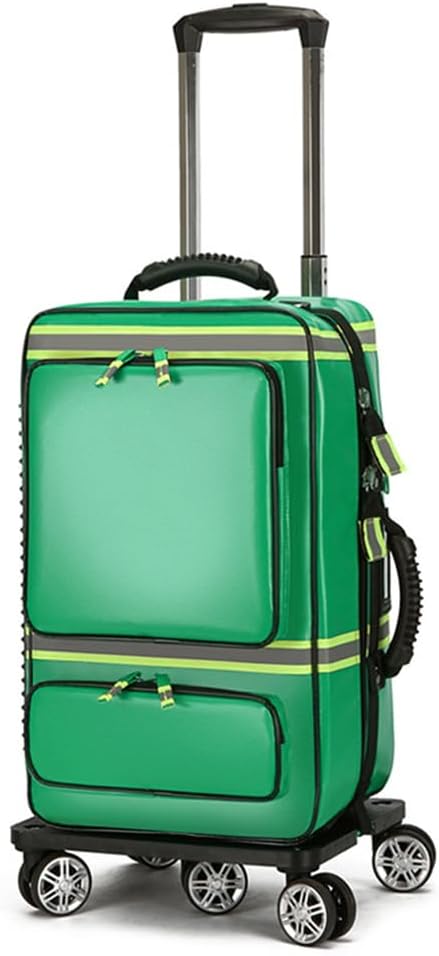Red,First Aid Kit, Empty Roller Medical, Large-Capacity with Compartments, Suitable for Home Care Nurses(Green,B)