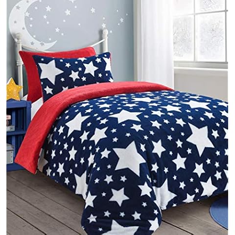 HOMES-LINEN Teddy Star Fleece Duvet Cover Set Cover
