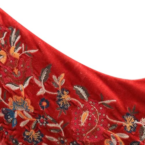 Springcmy Women Embroidered Floral Vest Y2k Vintage Open Front Boho Cropped Waistcoat Cardigan Outerwear Gilet Streetwear4