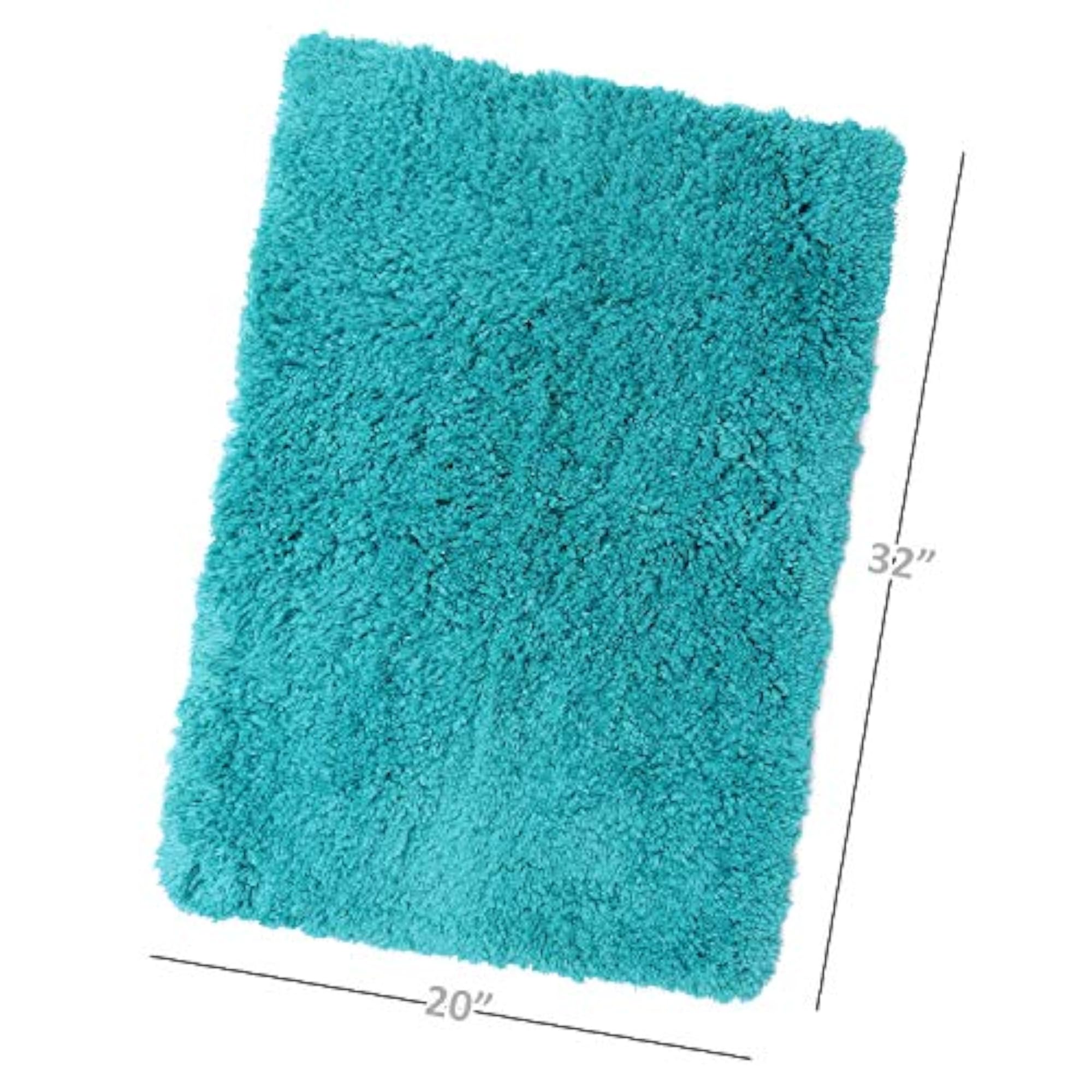 Shaggy Bath Rug with Non-Slip Backing, Teal