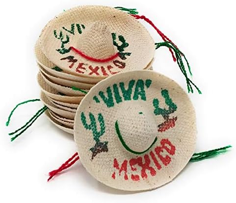 Mini Mexican Sombrero Hats 12 Pack โ Mexican Fiesta Decorations โ Cinco de Mayo Tabletop Supplies