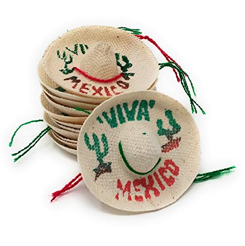 Mini Mexican Sombrero Hats 12 Pack – Mexican Fiesta Decorations – Cinco de Mayo Tabletop Party S - //coolthings.us