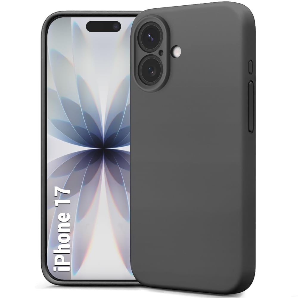 TheGiftKart Liquid Silicone Back Cover Case for iPhone 17 | Soft Micro-Fibre Lining Inside | Camera & Screen Protection | Shockproof Back Cover Case for iPhone 17 (Silicone, Grey)