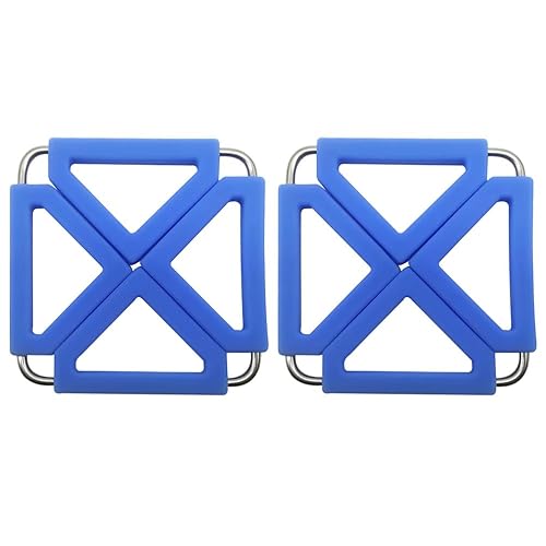 SOLUSTRE 6 posavasos de corcho plegable de silicona, mini trípode, manteles individuales cuadrados, posavasos antideslizantes, soporte para ollas