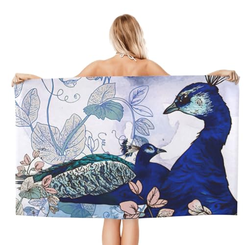 Serviette de bain absorbante en microfibre paon cadeau de mariage et voyage - 3