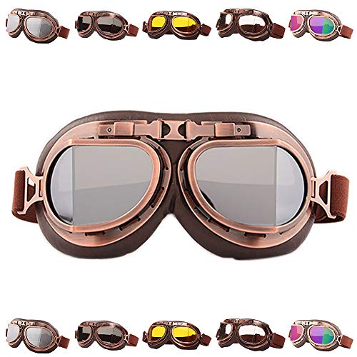 Image of Peicees Vintage Helmet Goggles Motorcycle Goggles Bike Motorcross Pilot Goggle