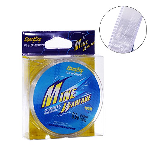 Newkeen Nylon Pesca Línea, 100 metros, monofilamento transparente, 0.45 mm de diámetro aproximadamente