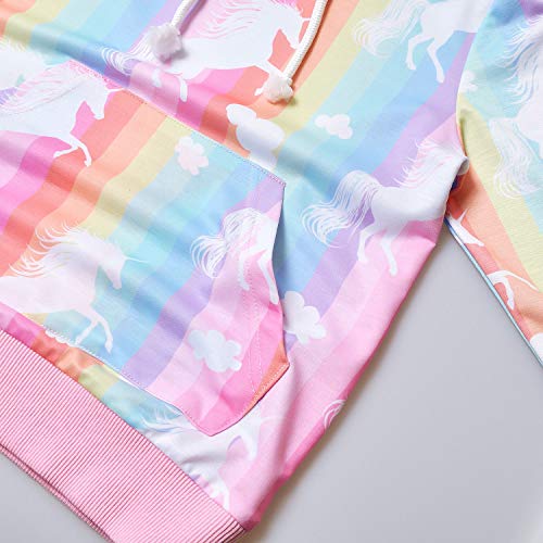 Toddler Girls Hoodie Kids Unicorn Sweatshirt Shirt Tops With Pockets 3T 4T #TOP3