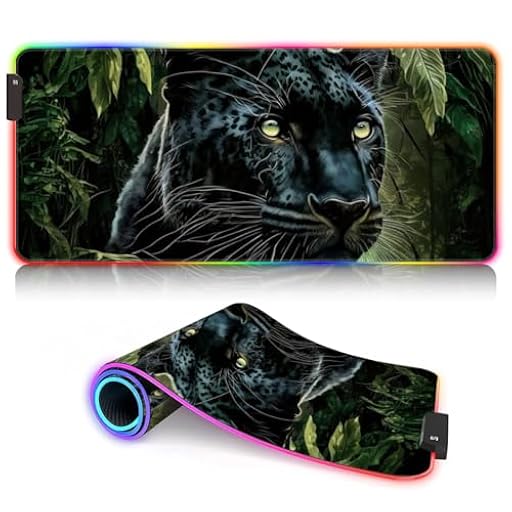 Alfombrilla de mouse grande personalizada LED con póster de Black Panther, alfombrilla de juego RGB personalizada, alfombrilla extendida impermeable y base personalizada con 14 modos de iluminación | Ya disponible en tu tienda friki favorita! En mundofriki.es! Alfombrilla de mouse grande personalizada LED con póster de Black Panther, alfombrilla de juego RGB personalizada, alfombrilla extendida impermeable y base personalizada con 14 modos de iluminación | Ya disponible en tu tienda friki favorita! En mundofriki.es!