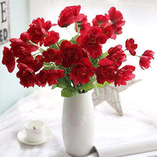 15 Pcs- Latex Corn Poppies Decorative Silk Fake Artificial Poppy Flowers For Wedding Holiday Bridal Bouquet Home Party Decor #TOP1