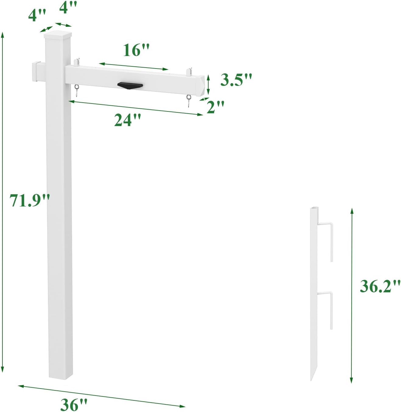 Lovinouse Real Estate Sign Posts with Solar Light, 72" Tall Yard Sale Signs Holder, Open House Signs for Real Estate Sale Posts, Outdoor Yard Signs Holder for Rent Sign,White(Not including billboards)