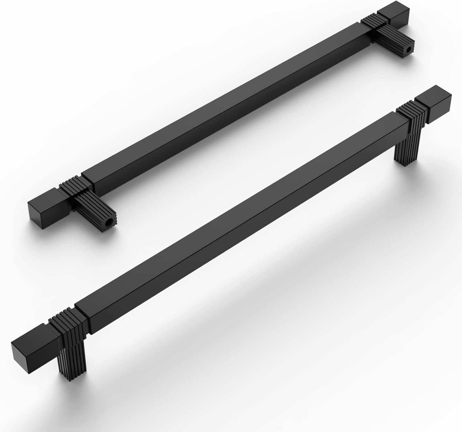 Amerdeco 10 Pack Matte Black Kitchen Cabinet Pulls 10 Inch Hole Centers Cabinet Hardware Kitchen Handles for Cabinets Cupboard Handles Drawer Pulls T Bar ZH0021