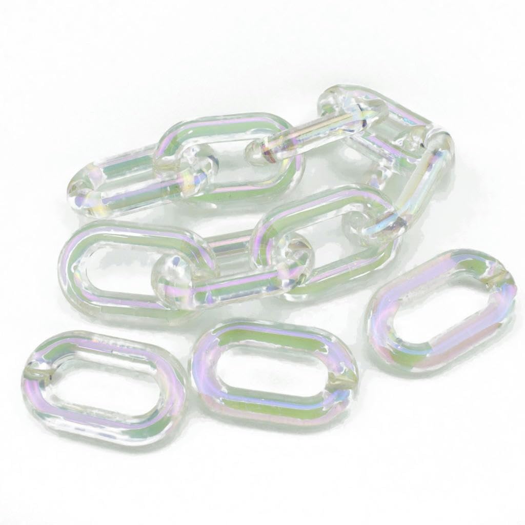 100 Uds. Anillos de enlace rápido abiertos acrílicos 17x23mm joyería DIY