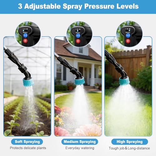 SideKing 2.6 Gallon Battery Powered Backpack Sprayer, Electric Weed Sprayer with 3 Adjustable Pressures, Battery Indicator, 5 Nozzles & 40 Telescopic Wand, Rechargeable Garden Sprayer for Lawn & Yard