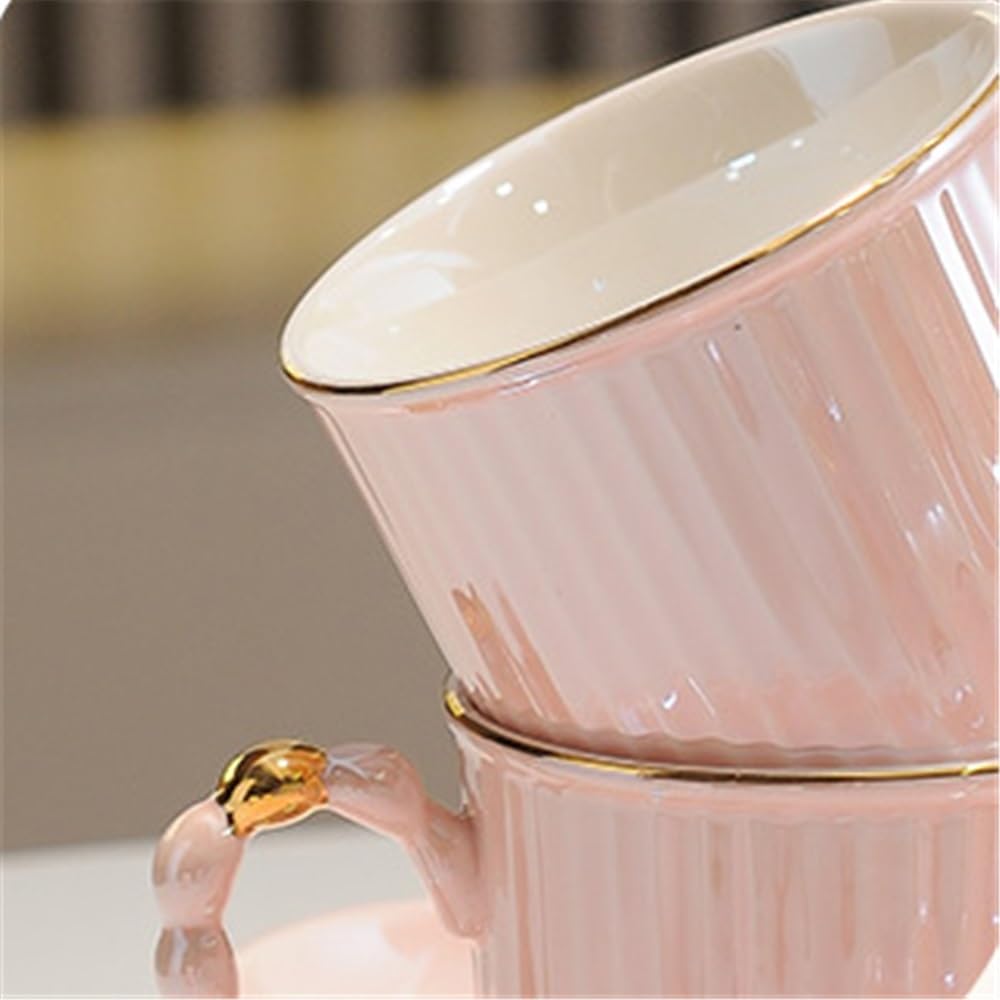 Trinkgeschirr Wasserkocher-Set, Keramik-Teeservice for Zuhause | Wasserutensilien for das Wohnzimmer(Pink)