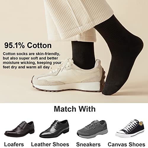 J-Box Womens Cotton Crew Socks, Thin Soft Comfort Breathable Dress Socks, Above Ankle Crew Socks For Business, Casual. #TOP4
