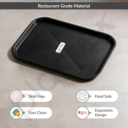 Image of Plantex Dish Drainer Tray Only /Rectangular Water Drain Tray for Kitchen Basket /Plastic Drip Tray Water Collector for Utensils Basket - Pack of 1 (Black, 45 x 35 x 3 cm)