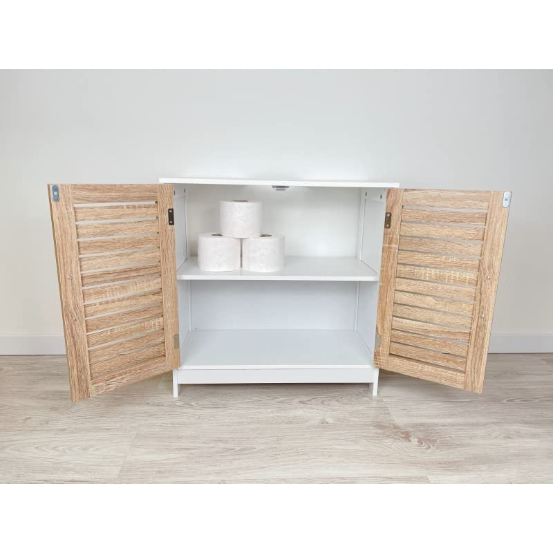 D,casa - Mueble bajo Lavabo nórdico marrón de bambú para Cuarto de baño Basic - Nordico