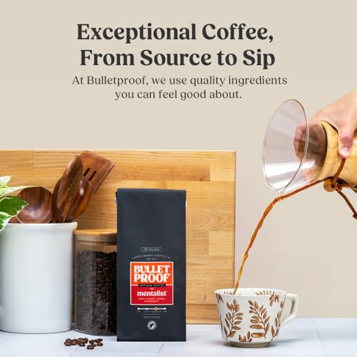 Image of Bulletproof The Mentalist Medium-Dark Roast Whole Bean Coffee, 12 Ounces (Pack of 9), Clean Coffee Tested for Toxins