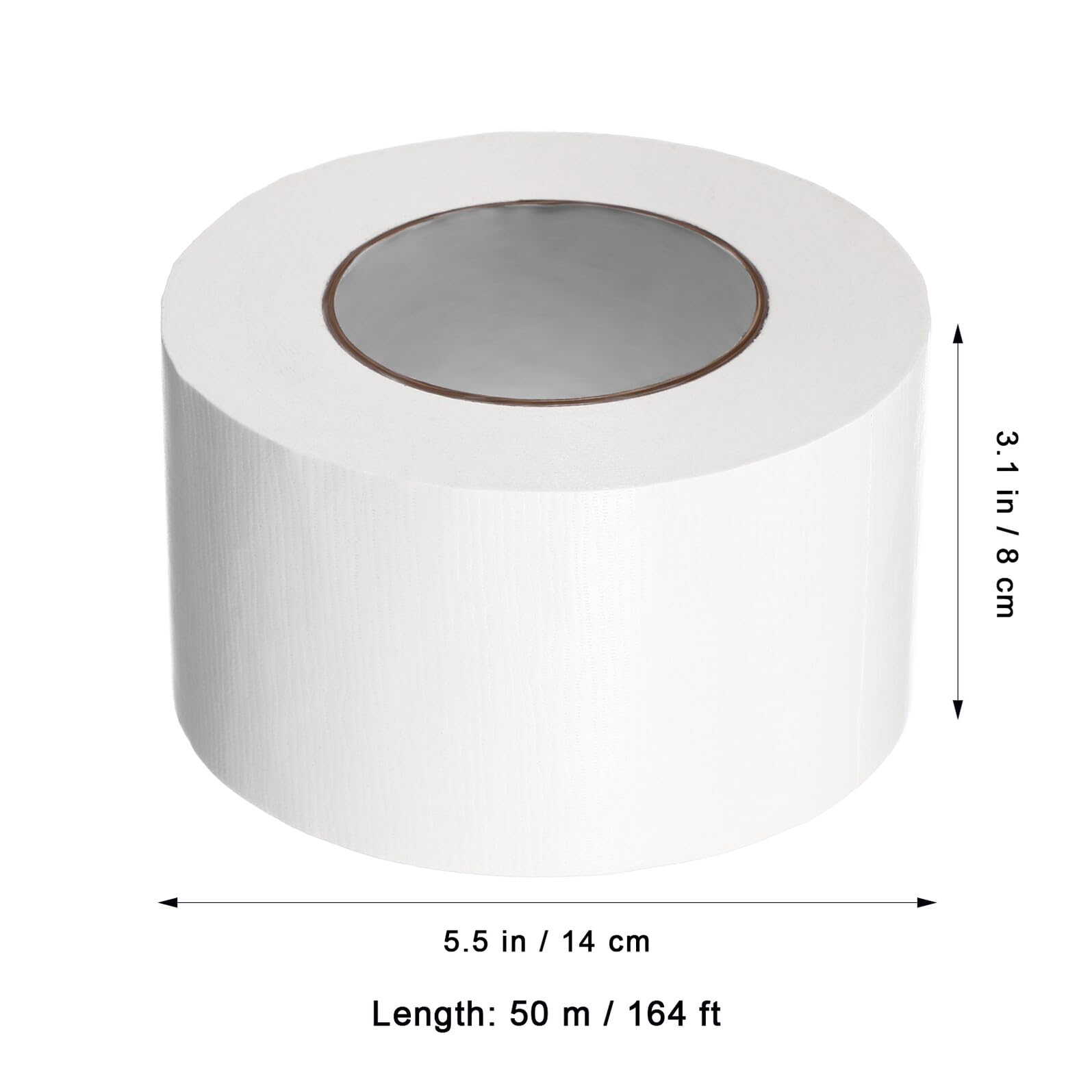 Ruban Adhésif Toilé Blanc Polyéthylène Fibre Synthétique 50m 80mm