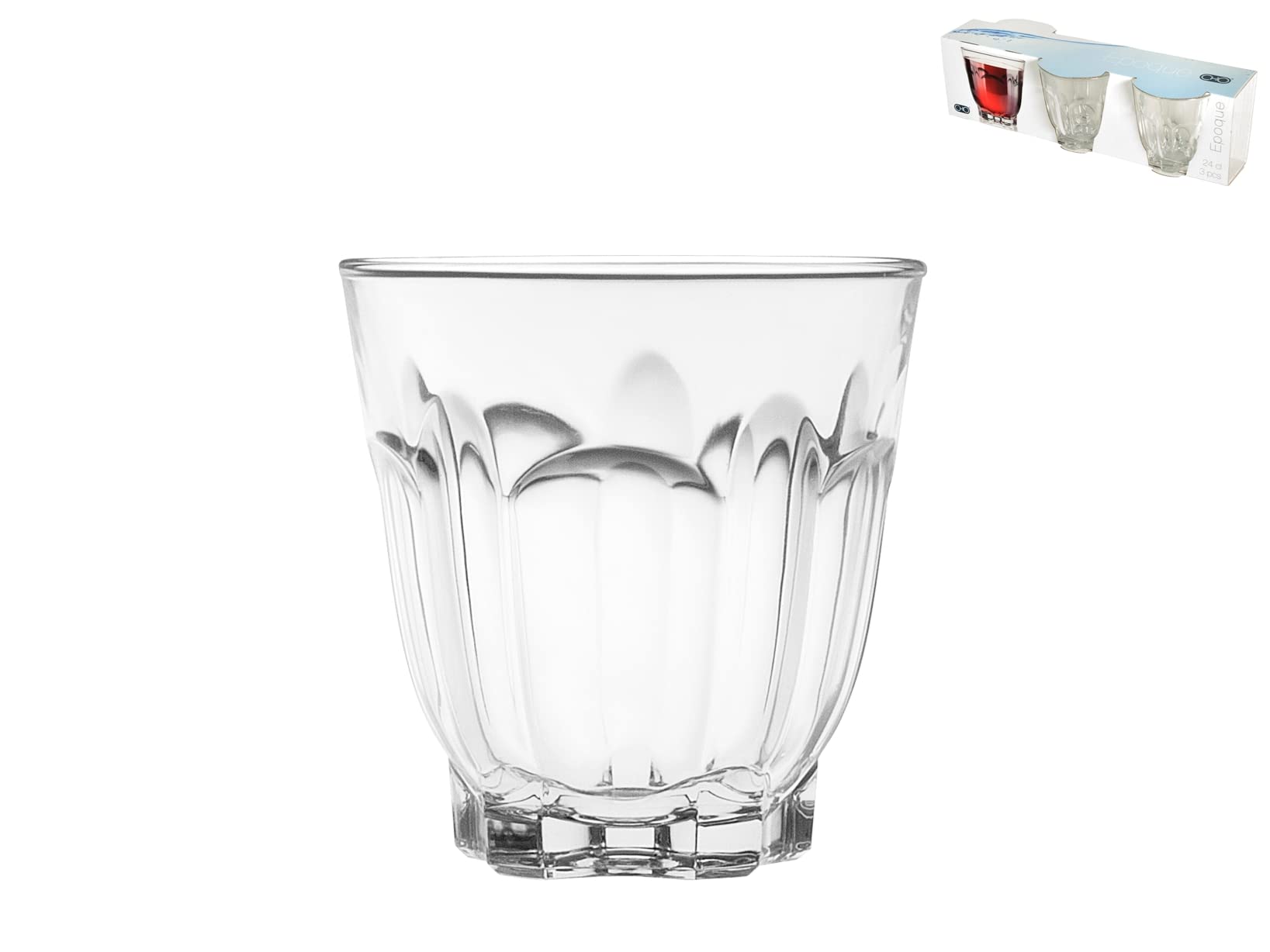 10x Packs 3 Glass Cups Chio Epoque Cl 24 Transparent
