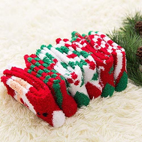 Gellwhu Christmas Fuzzy Socks for Women Girls Gifts Cute Fun Cozy Fluffy Winter Warm Slipper Xmas Holiday Socks 5